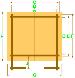 LOG CABINS: SINGLE GLAZED LOG CABINS and DOUBLE GLAZED LOG CABINS - Plan with dimensions
