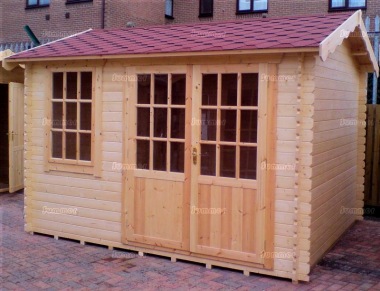 3.0-4.2m wide Apex 28-45mm Log Cabin 107