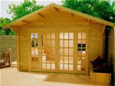 3.6-4.8m wide Apex 45mm Log Cabin 115